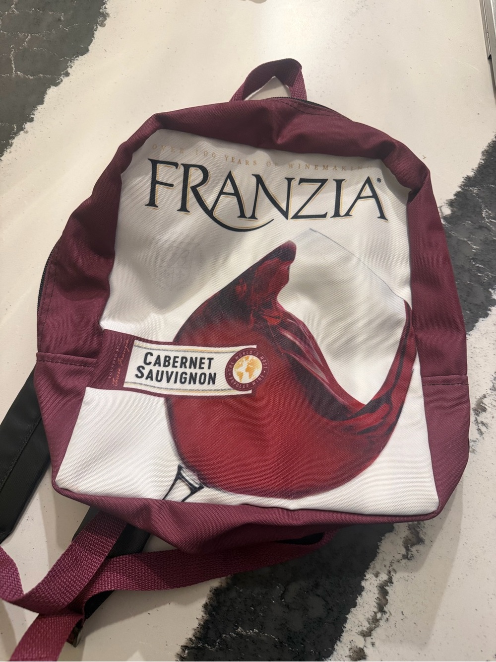 Franzia Cabernet Sauvignon Wine Box Backpack - Burgundy & White